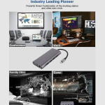 Adapterid, USB-jaoturid, jaoturi C-t&uuml;&uuml;pi dokkimisjaam 11-&uuml;hes koos HDMI-v&otilde;rgukaardi k&otilde;ik-&uuml;hes muunduriga