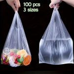 100-Pakk Mini Selge Plastik Kotid - Veekindel & Lekkevaba, Erineva Suurusega Korduvkasutatavad Poodlemiseks & Ladustamiseks, 24x37 cm