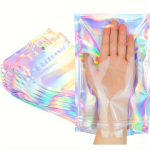 50 tk V&auml;rvilised Holograafilised Suletavad Kotid - Ideaalne Peotoidu S&auml;ilitamiseks ja Proovipakendiks, 12,19&times;20,32 cm