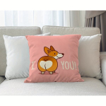 Corgi Koera Dekoratiivne Padjap&uuml;&uuml;r, Ma Armastan Sind.