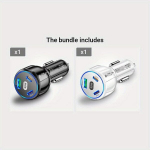 3 pordiga USB autolaadija Kiirlaadimise Adapter iPhone Samsung Xiaomi jaoks, Juoda + Balta