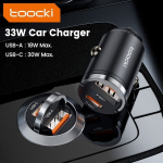 Toocki 33W t&otilde;mbet&uuml;&uuml;pi autolaadija USB-A+USB-C