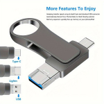 USB pulk M&auml;lupulk iPhoneile/iPadile, Fotopulk Type-C portiga Android telefonidele, K&otilde;rge kiirusega USB 3.0 v&auml;lism&auml;lu PC/Macile puute-IDga., Rožinis