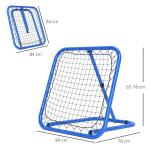 HOMCOM Rebounder jalgpalli jaoks, kokkupandav jalgpalli rebounder 63 x 63 cm Reguleeritav jalgpalliv&auml;rav kicker pesapallile korvpallile, metallist, sinine, Mėlyna