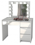 Kosmeetiline laud BETI4 GERMAN Hollywood, valge 12LED