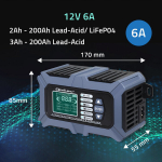 Qoltec Smart mikroprotsessorlaadija koos akutesti ja parandusfunktsiooniga 12V | 6A | LCD | Alaldi AGM LiFePO4 GEL akule