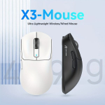 R&uuml;nnaku Hai X3 &Uuml;likerge M&auml;ngurihiir - 49G, Pixart Paw3395 Sensor, Juhtmevaba/juhtmega &Uuml;hendus, 200 Tunni Aku Kestus , Baltas