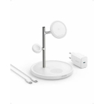 Juhtmeta laadija &ndash; Maggo 15w 3-in-1 Magnetstation valge