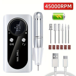 Professionaalne K&uuml;&uuml;nepuurmasin, 45000 P/Min, Kaasaskantav, Laetav, USB Laadimine, 1800mAh Aku. , baltas