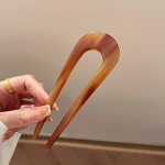 Elegantne Vintage U-kujuline Juukseklamber: Atsetaatmaterjal, Sobib 14+ Vanusele, Kavos spalva
