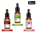 3tk 10ml Eeterliku &Otilde;lide Difusor Komplekt L&otilde;&otilde;gastumiseks, Sakura + vanilė + rožė