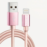 Kiirlaadimine USB Kaabel, Nailonpunutud Vastupidav ja Paindlik Kiire Andmesidekaabel iPhone ja iPad jaoks, Rose Golden