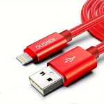 OLISHEN Vastupidav Nailonpunutud Lightning USB Kaabel, &Uuml;mar Matt Viimistlus, Raudona