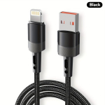 MFi Sertifitseeritud Lightning Kaabel, USB-A iOS, Kiire Laadimine ja S&uuml;nkroonimine, Juoda