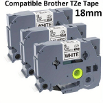 Brother P-Touch &Uuml;hilduv 3tk TZe-241 Lamineeritud Must Valgel Sildilint, 0.7 x 8m - Lihtne Koorida & Kleepida.
