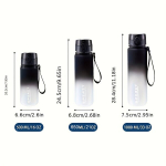 1tk, 500ml/650ml/1000ml Kaasaskantav Spordijoogipudel, Gradatsiooniga Plastpudelid Meestele ja Naistele., Juoda ir balta