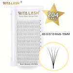 4D 0.07 204 Valet Ripsmed Kitsas Tipud Terav Tip Vol&uuml;&uuml;m Ripsmepikendused, 4D 0,07 D 13mm