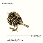 Elegantne ja Armas Rhinestone Linnu Pross - Retro Multika Looma M&auml;rk naistele, Moodne Aksessuaar, Auksinės spalvos