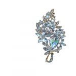 Elegantne Lillakujuline Pross Kaunistatud S&auml;deleva Rhinestone Naiste Riiete Aksessuaar., Platina