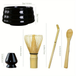 5-osaline Matcha Vispel Komplekt Matcha Tee jaoks, Juoda 5