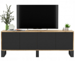 TV Kapp Meble Lindner Loft Wotan Tamm Must Matt Kolme Metallraamiga 150 cm