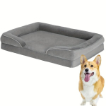 Pestav Orthopediline Koeradiivan - Ultra Mugav Koeravoodi Lemmikloomadele - Hingav & Veekindel Lemmiklooma Voodi - Munavaht Diivan Hall V&auml;rvi, Pilka