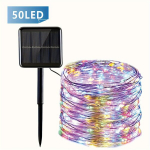 1tk 50LED/100LED/200LED P&auml;ikesepatarei Valguskett - Vasktraat, 8 Valgusrežiimi - Mitmek&uuml;lgne V&auml;lisdekoor Aedadele, Terrassidele, Puuedele, Pulmadele ja P&uuml;hadele (Soe Valge/Mitmev&auml;rviline/Valge)., Daugiaspalvis