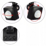 Liikumisandur PIR 230V 20mm &ndash; Reguleeritav tundlikkus, Must korpus, Tuvastusulatus 6 m