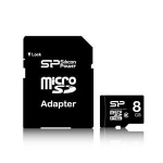Telefoni m&auml;lukaart Silicon Power m&auml;lukaart microSDHC 8GB Class 10 + adapter