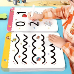 Montessori Maagiline Harjutusvihikute Komplekt Lastele - Taaskasutatav, Kustutatava Pastakaga.