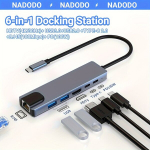 USB-C jaotur 4K 30Hz, 6-&uuml;hes USB Adapter 100W PD-ga