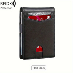 Meeste rahakott rahaklambriga, RFID kaitsega kahepoolne kaartetasku., Paprasta juoda+juoda