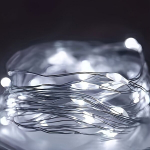 1tk Led Vasktraadi Lambikett, Patarei Karbiga, Dekoratiivvalgustus., Baltas
