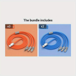 1tk Uus Kaasaskantav Kiirlaadimise USB Kaabel, V&auml;rvikas 3 &Uuml;hes Andmekaabel iPhone/Android Телефон., Oranžinė*2 + Mėlyna*2