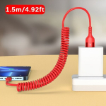 66W 5A USB C Kevadkaabel Kiirlaadimine Auto Tarvikud, Raudona