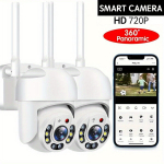 Nutikas turvakaamera 720P HD - V&auml;ljas PTZ J&auml;relevalve S&uuml;steem, 360&deg; Vaatenurk Panoraam/Kallutus, V&auml;rviline &Ouml;&ouml;vaatlus, Liikumisandur, Kaks-viisi Audio, 2.4GHz Wi-Fi, Toetus SD Kaart ja Pilveteenus - Rakenduse Juhtimine Koduturvalisuseks.