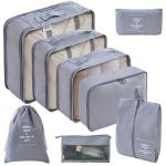 8tk Reisi Pakkimiskuubikud Komplekt, Kohvri Riiete Hoidmise Kott., Pilka 2