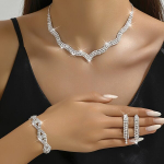 &Uuml;ks Paar K&otilde;rvar&otilde;ngaid + &Uuml;ks Kaelakee + &Uuml;ks K&auml;ev&otilde;ru Vask Ehtekomplekt Kaunistatud S&auml;delevate Rhinestones Elegantne Seksikas Stiil Naiste Pulmad Dekoratsioon variant-100473