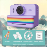 2,8-tolline Instaprinter Kaamera, Lastele Printer Kaamera, Violetinė