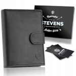 Meeste nahast rahakott Stevens, must