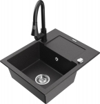 Graniidist k&ouml;&ouml;givalamu Mexen Enzo koos segisti ja sifooniga, Black granite+Black