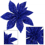 Betlehemi t&auml;ht, kunstlill Springos CA1239 poinsettia tumesinine s&auml;deleva viimistlusega