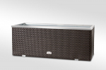 Pol&uuml;uretaanist &otilde;ues olev lillepott alumiiniummetallist viimistlusega, 130 cm x 40 cm x 45 cm