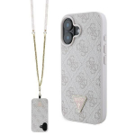 Guess GUHCP16SP4TDSCPP iPhone 16 6.1" r&oacute;żowy|pink hardcase Leather Metal Logo Strass Crossbody