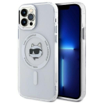 Karl Lagerfeld KLHMP12MHLSCHH iPhone 12 | 12 Pro 6.1" biały|white hardcase IML Metal Choupette Head MagSafe