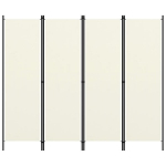 vidaXL 4 paneeliga ruumijagaja, kreemjasvalge, 200 x 180 cm
