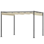Outsunny pergola u. 3x3m aiapaviljon, metallist terrassikatus, reguleeritava katusega aiapaviljon, vabalt seisev, UV kaitse 30+, terrassile ja aeda, beež, Smėlio spalvos