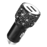 Kahe-USB Auto Laadija Bling Kiirlaadimine Telefoni Adapter Auto jaoks iPhone Xiaomi Samsung 5V 2.1A., Juoda