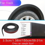 4tk PVC Auto Poritiiva Laiendid, Kriimustuskindlad Ribad, Juoda