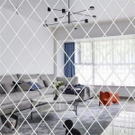 Tapeet, 3D teemantpeegli seinakleebised, eemaldatavad kolmnurga kleebised kaunistuseks